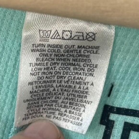 Victoria's Secret PINK Aqua/Black Waffle Knit Love Pink Onesie Sz XS - Picture 6 of 9